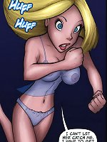 JKR comix. Big cartoon tits running away